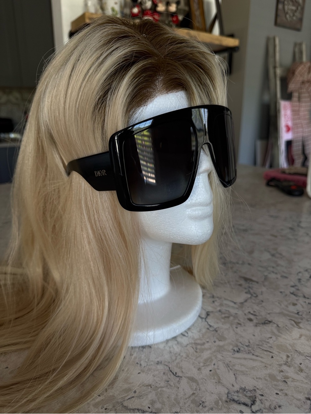 Dior Oversized Shield Sunglasses - Black - Picture 2 of 3